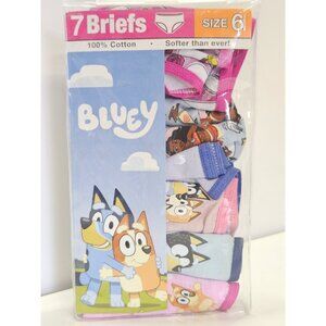 Bluey & Friends 6-Pack Girls' Briefs Size 6 100% Cotton Moana And Belle Images